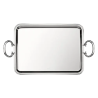 Rectangular tray with silver metal handles - 43 x 31 cm